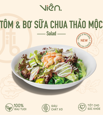Salad Tôm & Bơ Sốt Sữa Chua Thảo Mộc Nhà Làm